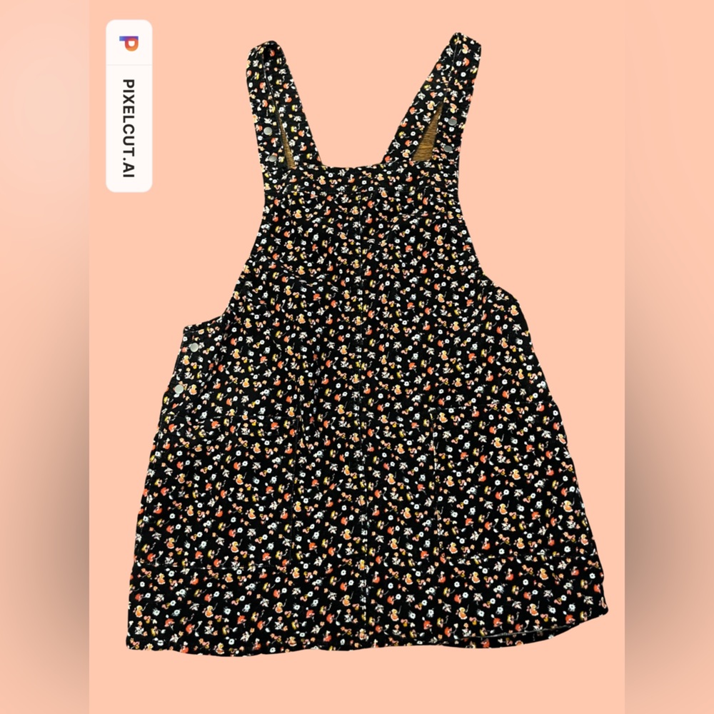 Corduroy Floral Overall Dress Black XXL Xhilaration Target XXL